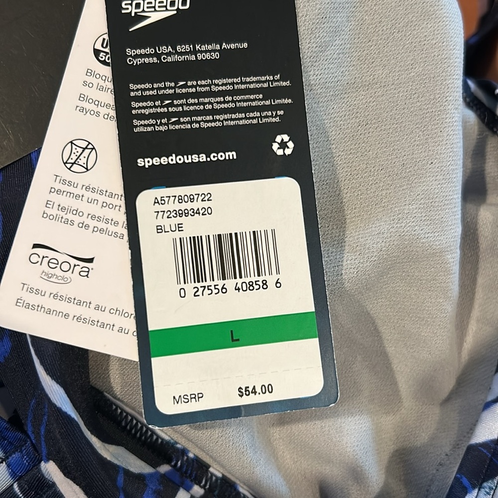Speedo Women’s Size Large Swim Top‎ with Removable Cups NWT - Picture 6 of 6